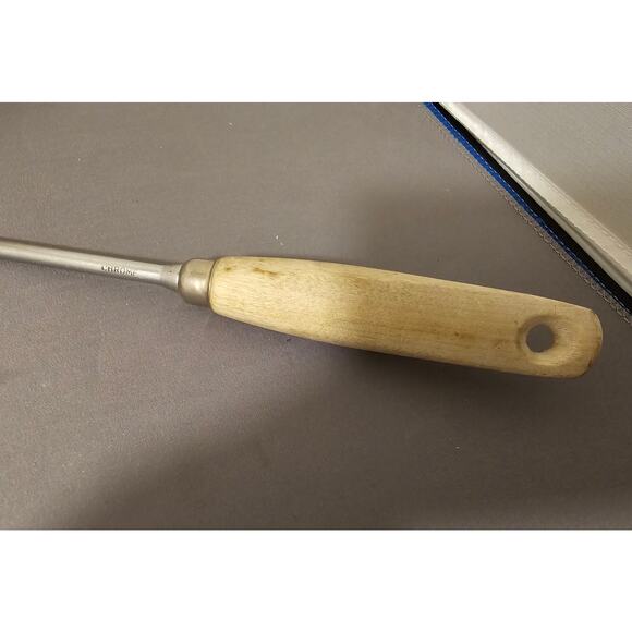 Vintage Ekco Chrome 2-Prong Serving Fork w/Wood Handle - 12-1/2” Length - USA - Picture 6 of 9